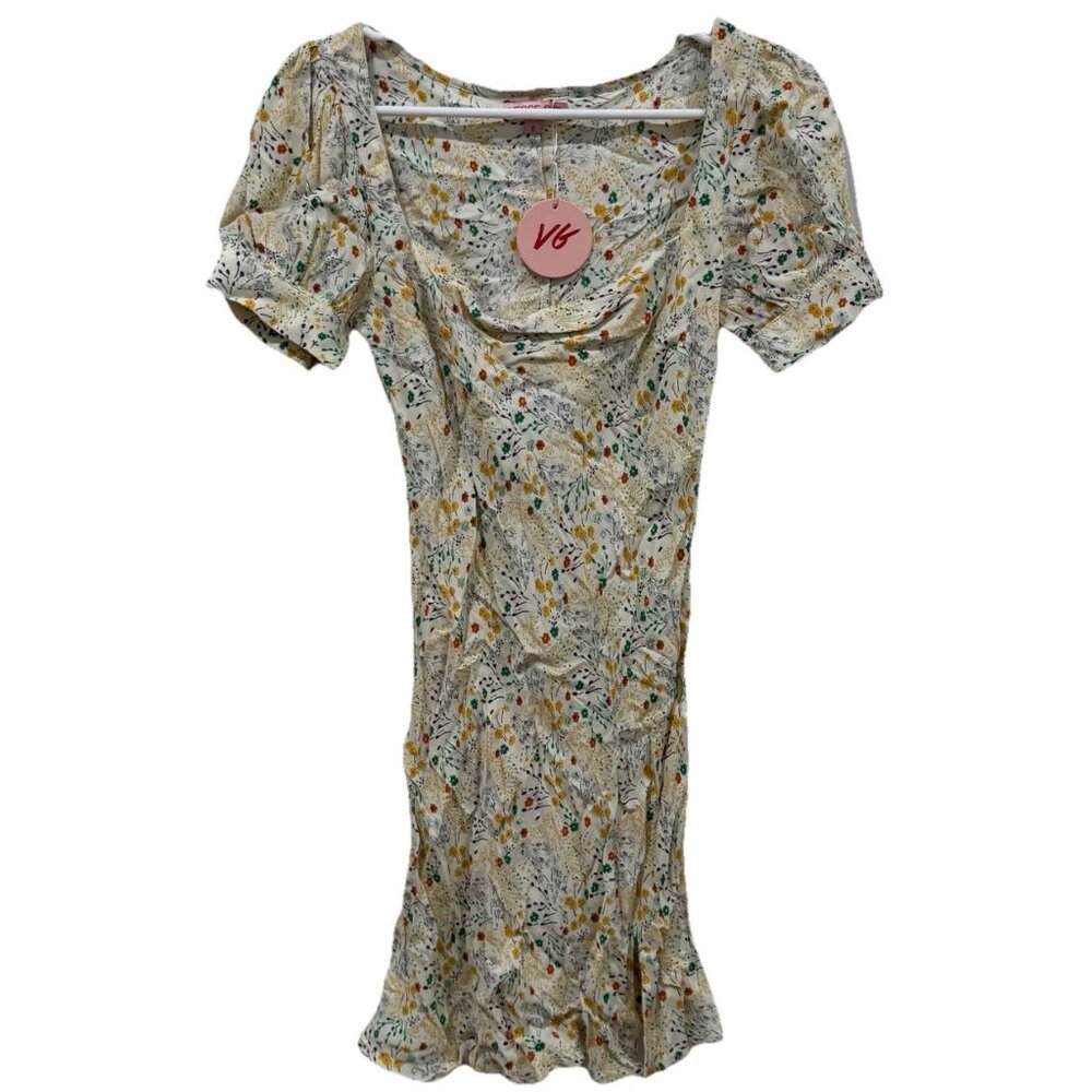 Verge Girl Women Multicolor Casual‎ Dress 8 Floral Lightweight Medium M Puff